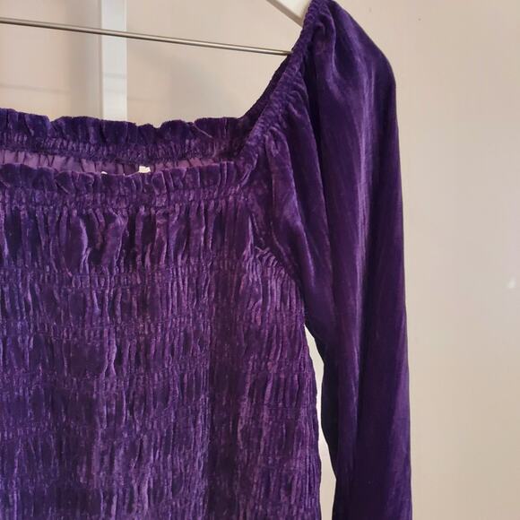 Maurices Velvet Blouse Top Large Peasant Renaissance Whimsigoth Peasant Witchy - Picture 2 of 8